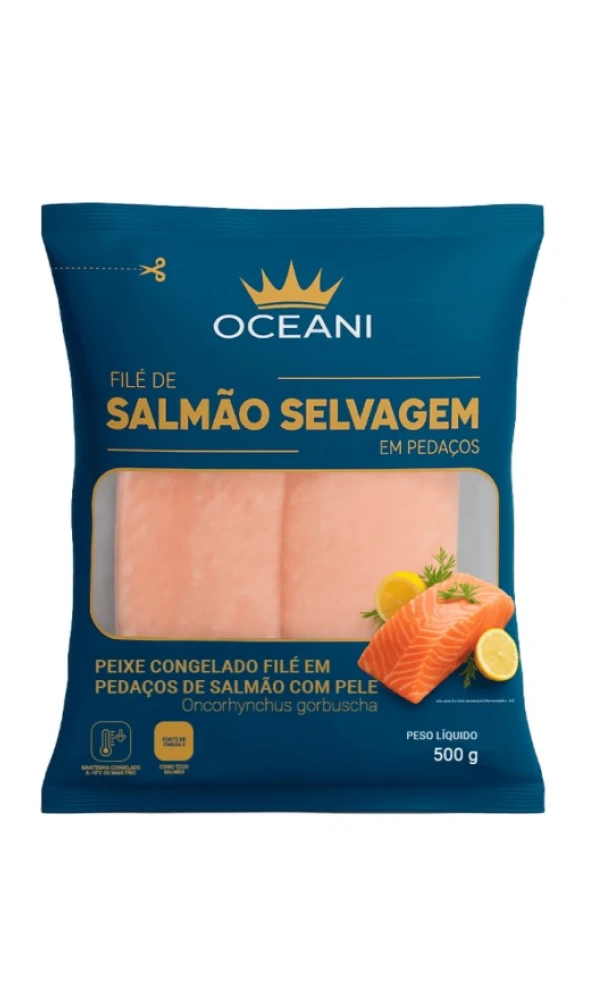 Filé de Salmão Selvagem em Pedaços Oceani 500g